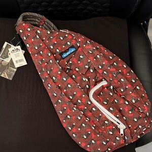 Kavu Red and Black Patterned Sling Pack